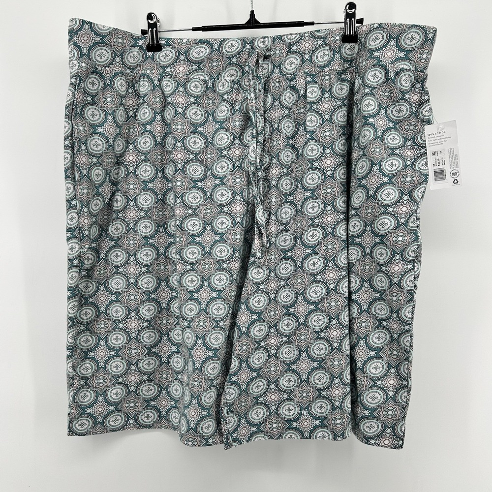 Jockey Lounge Shorts Womens 2X Cotton‎ Drawstring Pajama Casual Mosaic Boho Tile